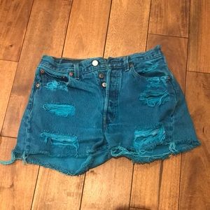 Levi’s Turquoise denim shorts